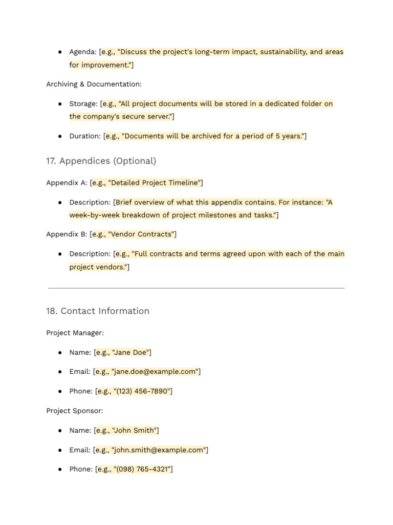 Project Management Plan Template-11 | PDF