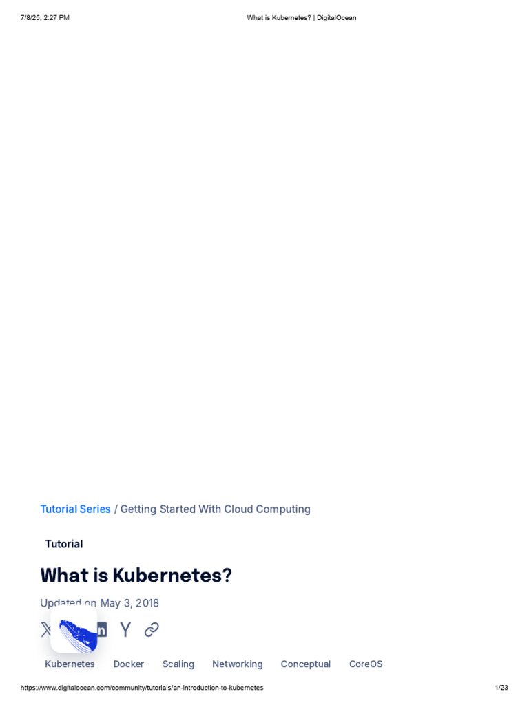 Introduction to Kubernetes on DigitalOcean | PDF | Computer Cluster ...