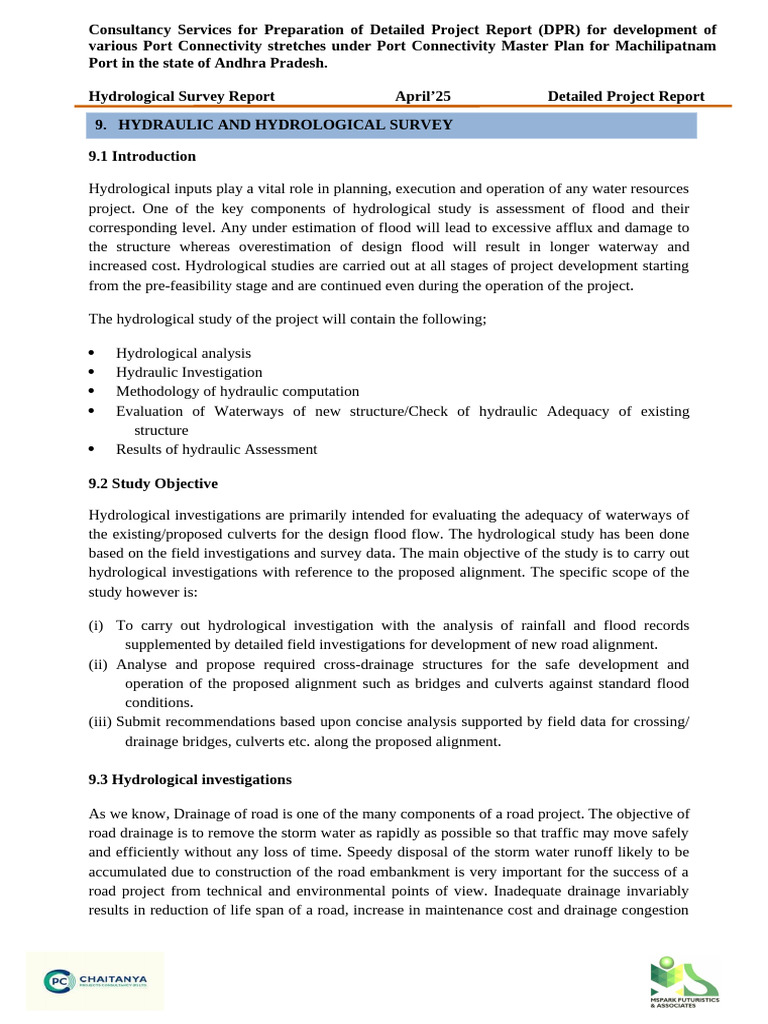 Hydrological Survey for Machilipatnam Port | PDF | Drainage Basin | Flood