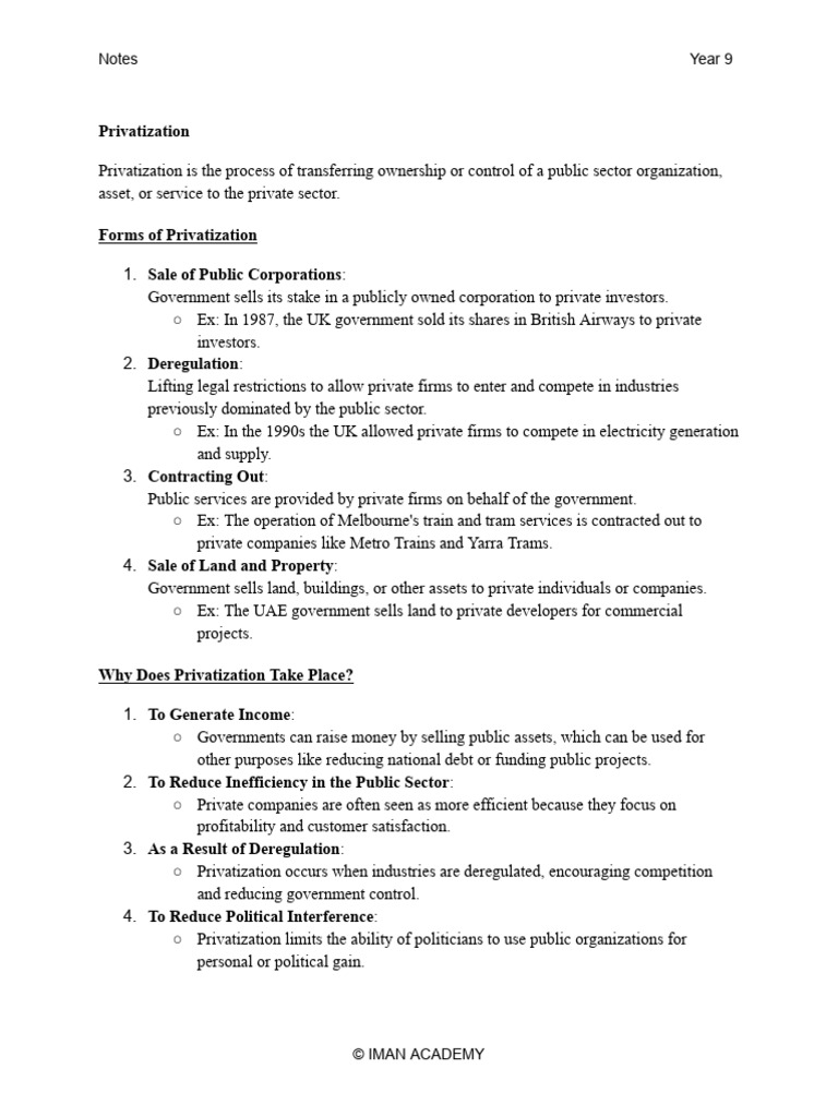 Privatization and Globalization Overview | PDF | Privatization ...