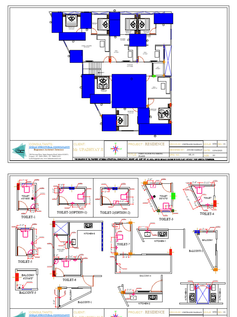 First Floor Plumbing Plans for Residence | PDF