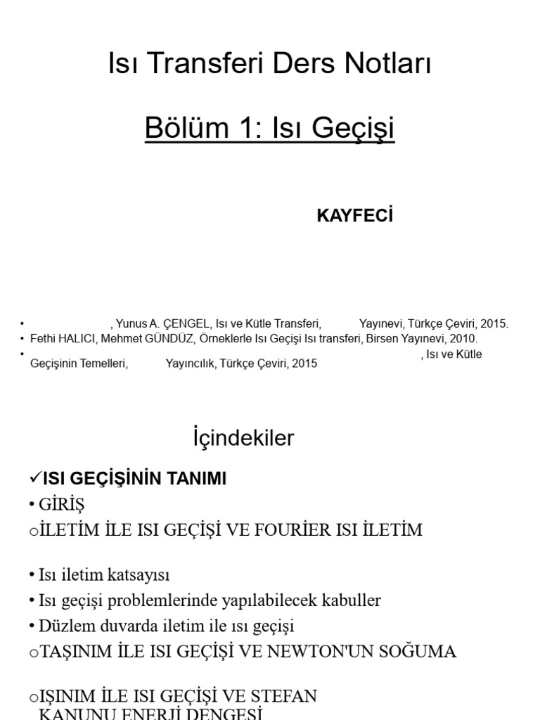 Bölüm - 1 Isı Transferi Giriş | PDF
