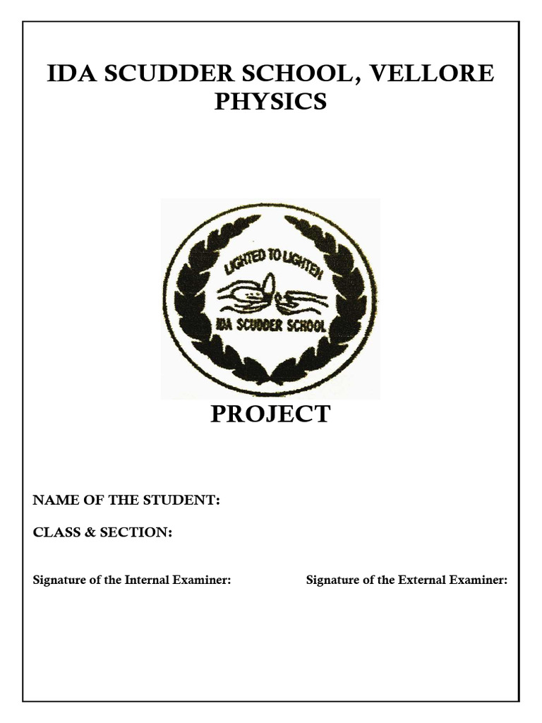 IDA Scudder School Physics Project | PDF