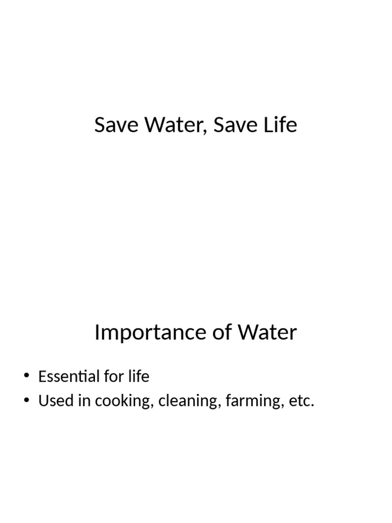 Save Water, Save Life: Key Strategies | PDF