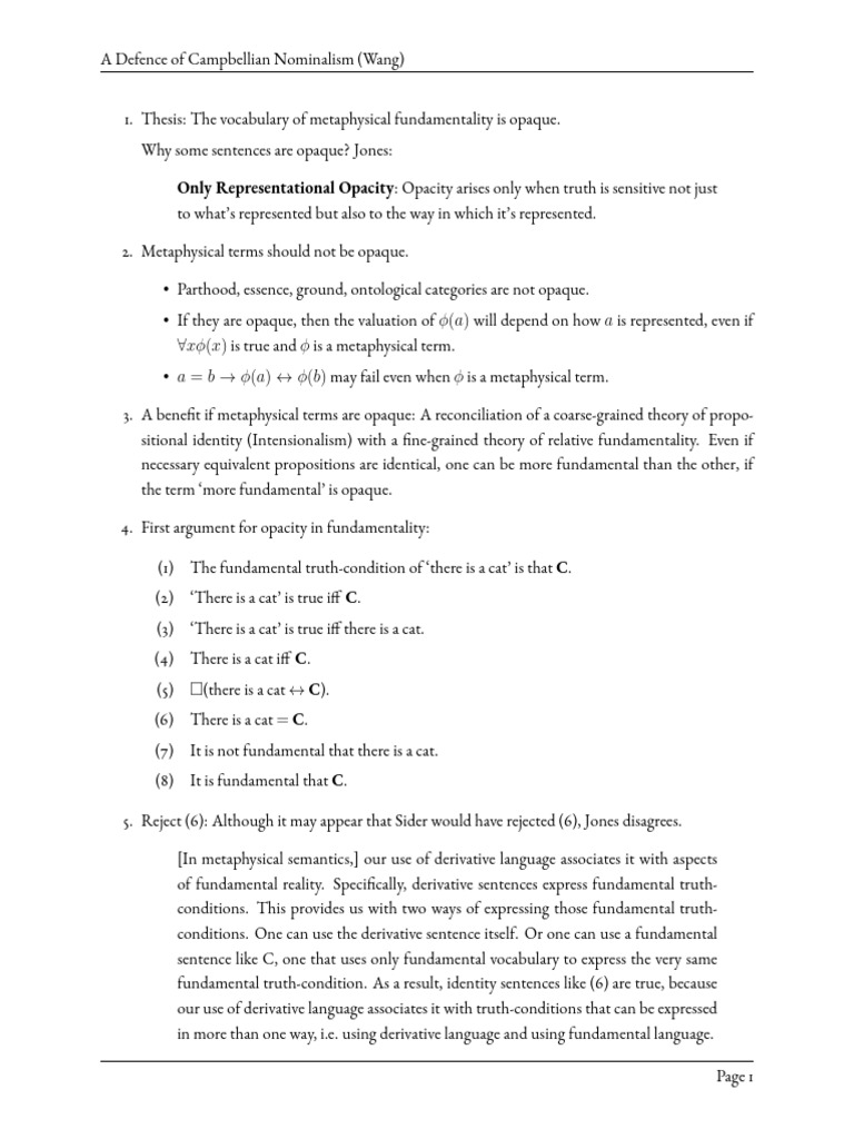 Opacity in Metaphysical Fundamentality | PDF | Mathematical Logic | Logic