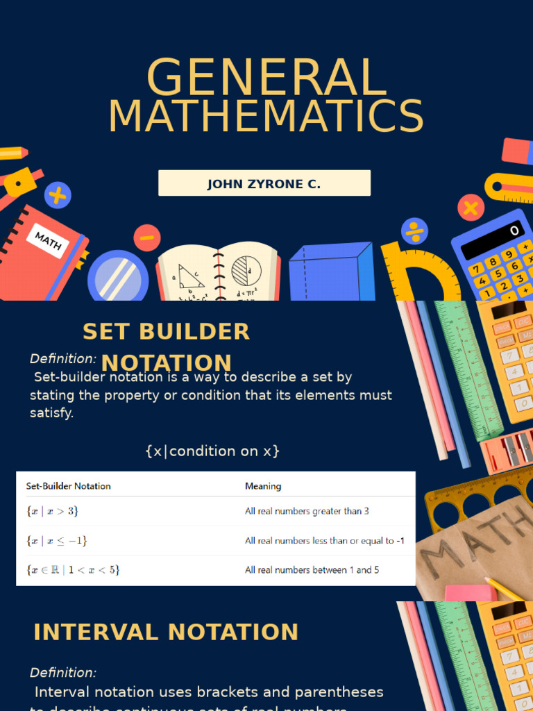 Set Builder and Interval Notation | PDF