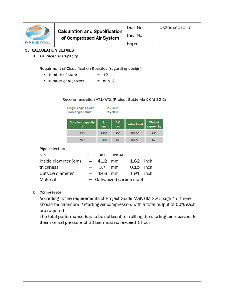 Compressed Air System Calculation Guide | PDF
