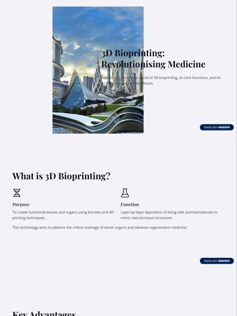 3D Bioprinting Revolutionising Medicine | PDF
