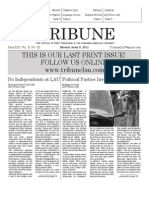 This Is Our Last Print Issue! Follow Us Online: Ribune