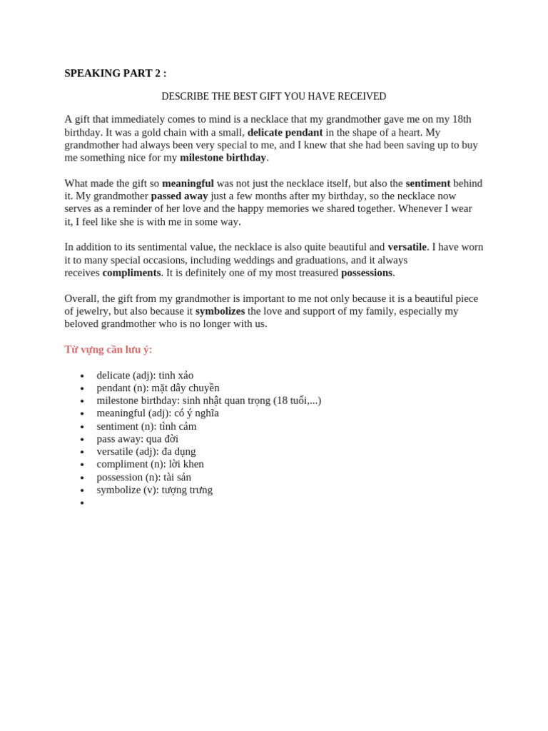 Speaking Part 2 Next | PDF