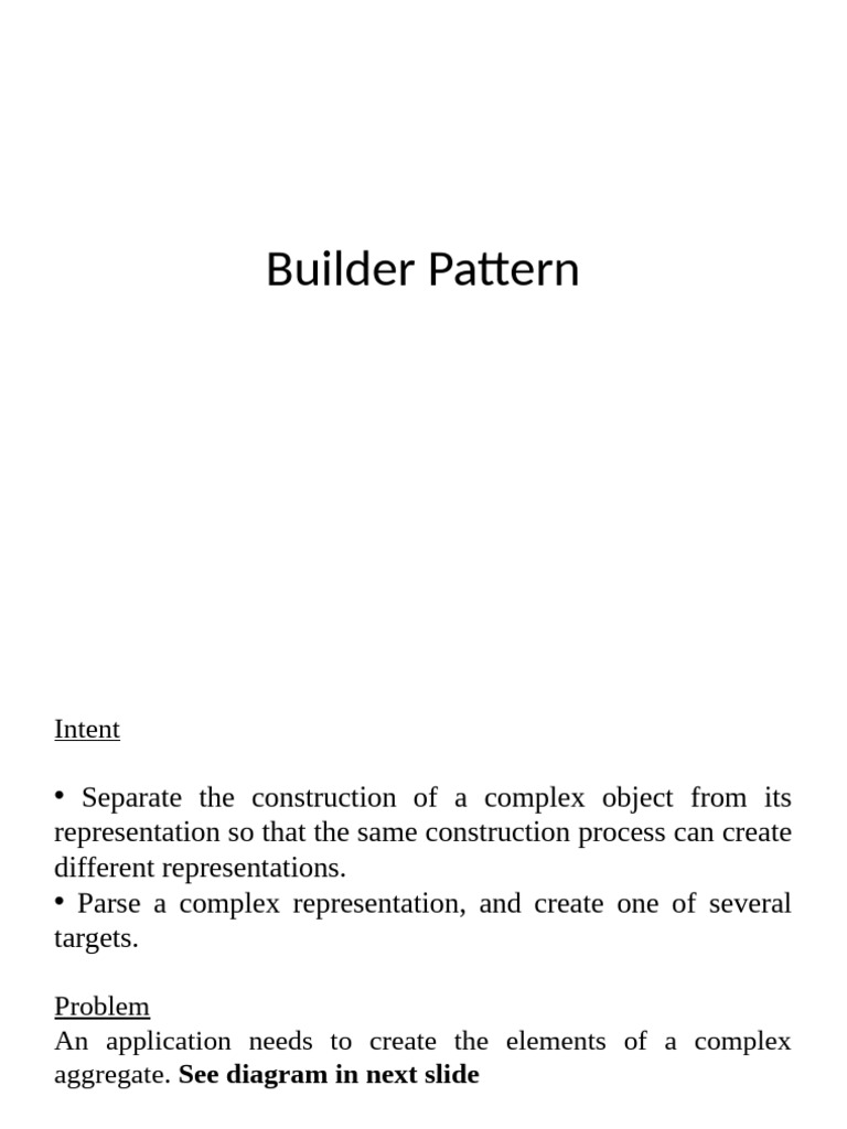 Understanding the Builder Pattern | PDF