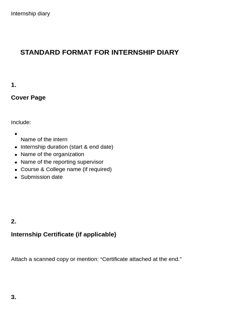 Internship Diary Guidelines | PDF | Learning
