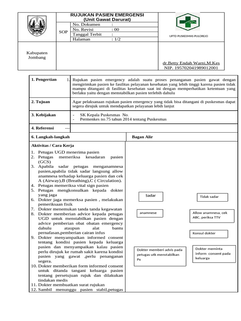 SOP Rujukan Pasien Emergensi | PDF
