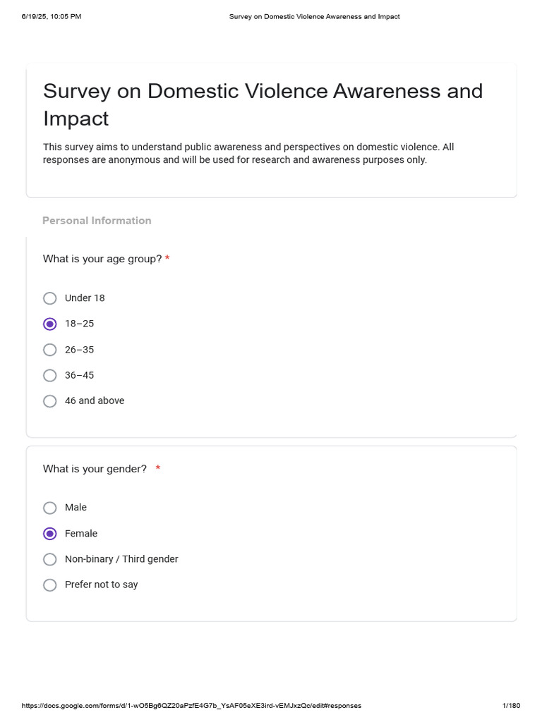 Domestic Violence Awareness Survey Insights | PDF | Domestic Violence ...