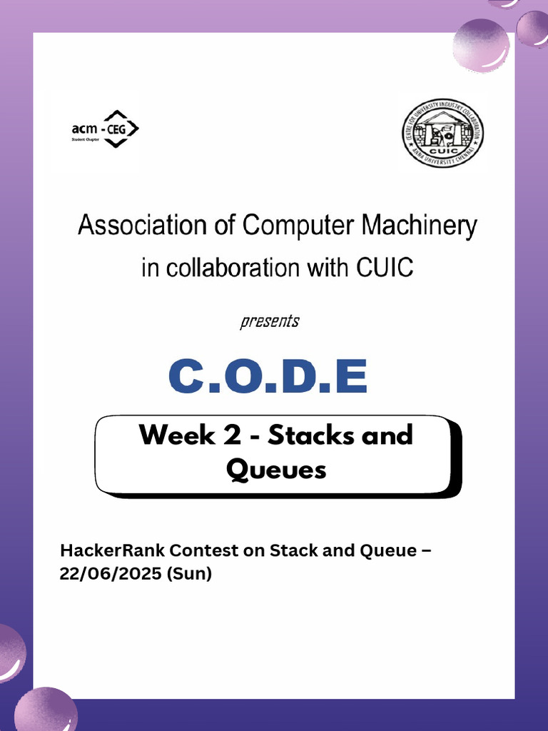 C.O.D.E - 2. Stack and Queue PDF | PDF