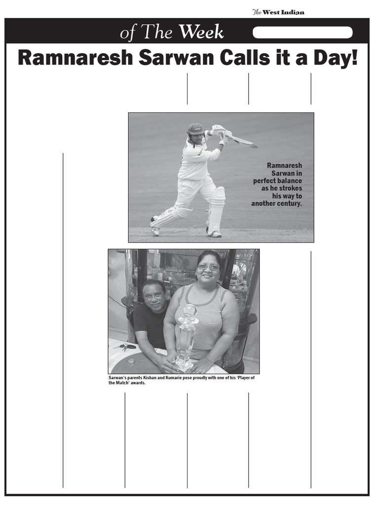 Profile Ramnaresh Sarwan Calls It A Day | PDF | Summer Sports | Forms ...