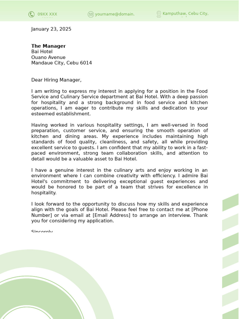 Application Letter (Diana) | PDF