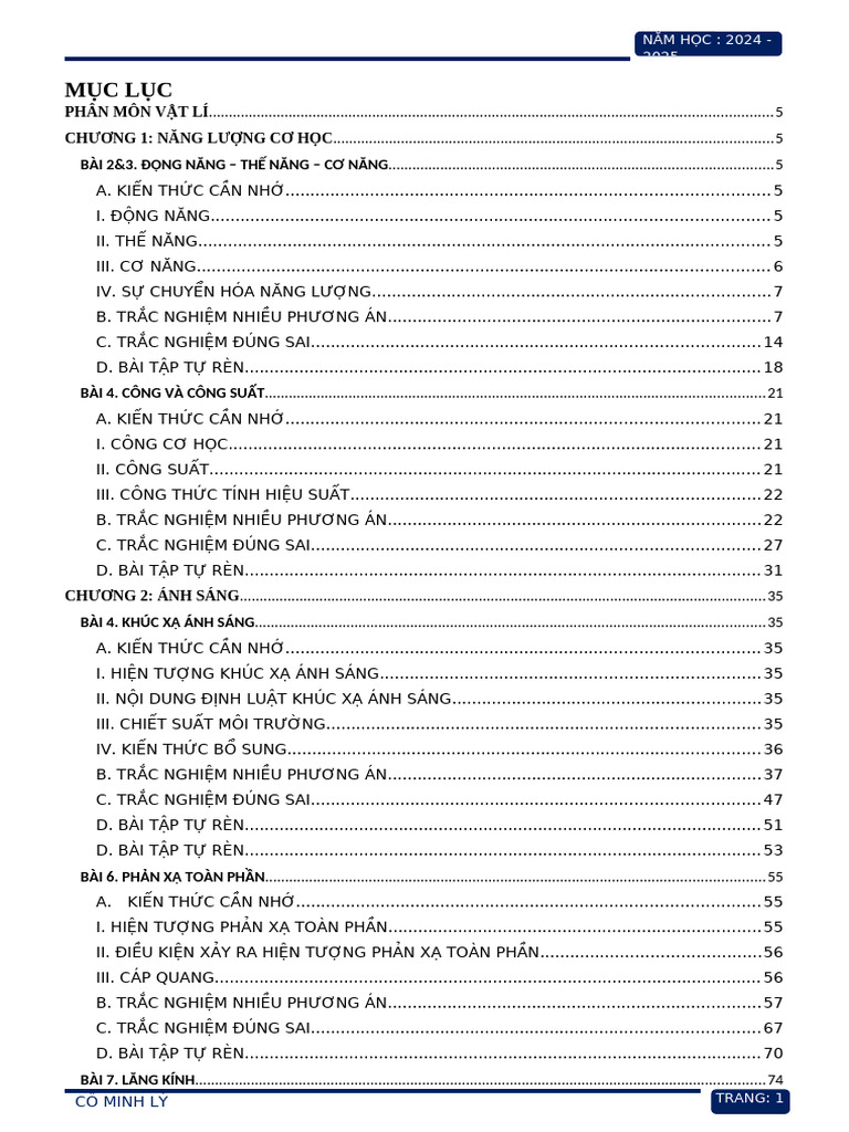 Tai Lieu KHTN 9 (Phân Môn Lí) | PDF