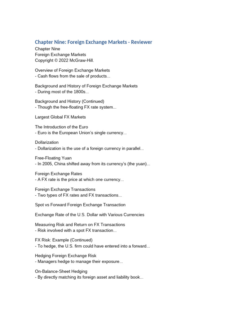 Overview of Foreign Exchange Markets | PDF | Foreign Exchange Market ...