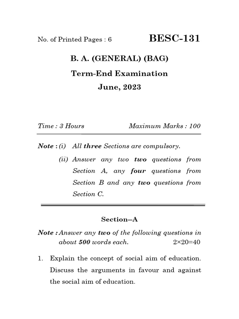 BESC-131 Jun 2023 | PDF