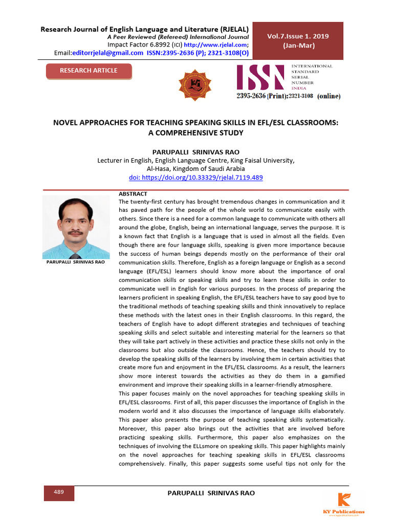Innovative Methods for EFL Speaking Skills | PDF | English As A Second ...