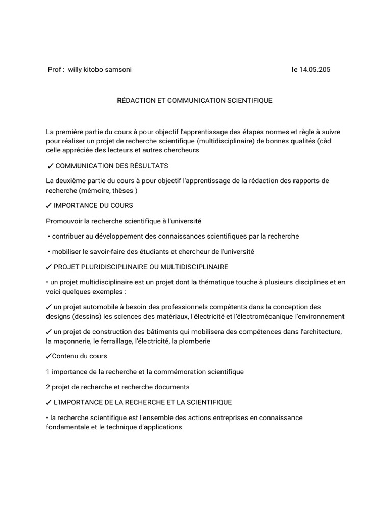 Rédaction et Communication Scientifique | PDF