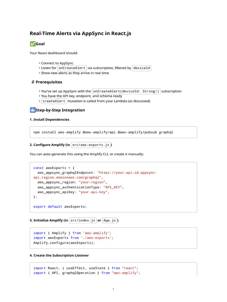 Real-Time Alerts in React with AppSync | PDF | Software Engineering ...