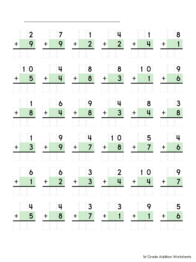 1st Grade Addition Within10 Regrouping Math Worksheet | PDF