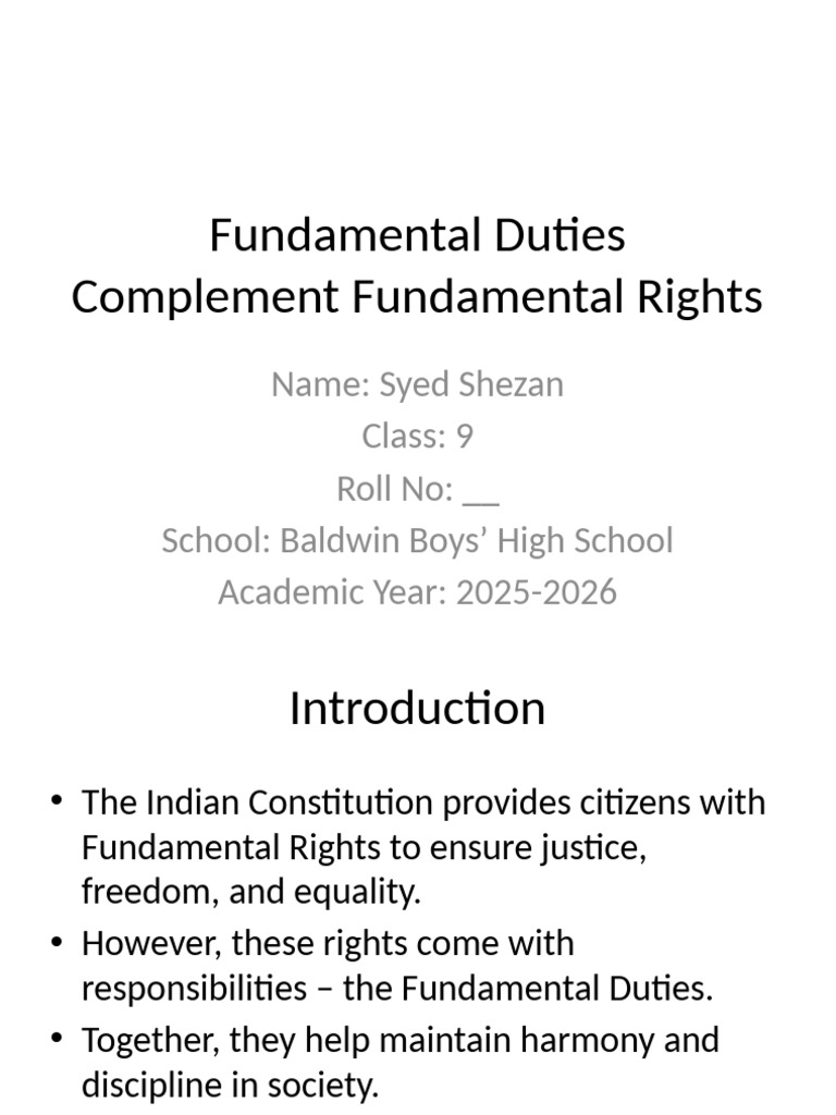 Understanding Fundamental Rights and Duties | PDF