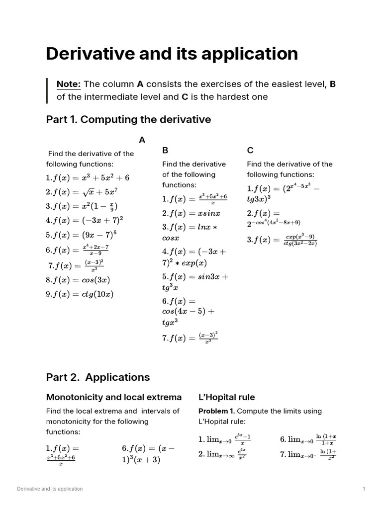 Derivatives and Their Applications | PDF | Chess Theory | Chess