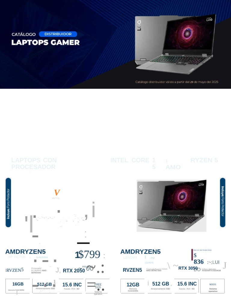 Laptops Gamer Junio | PDF | Unidad Central de procesamiento | Equipo de ...