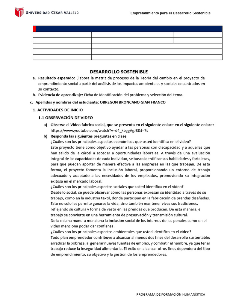 Emprendimiento Social y Sostenible 2025 | PDF | Sustentabilidad ...