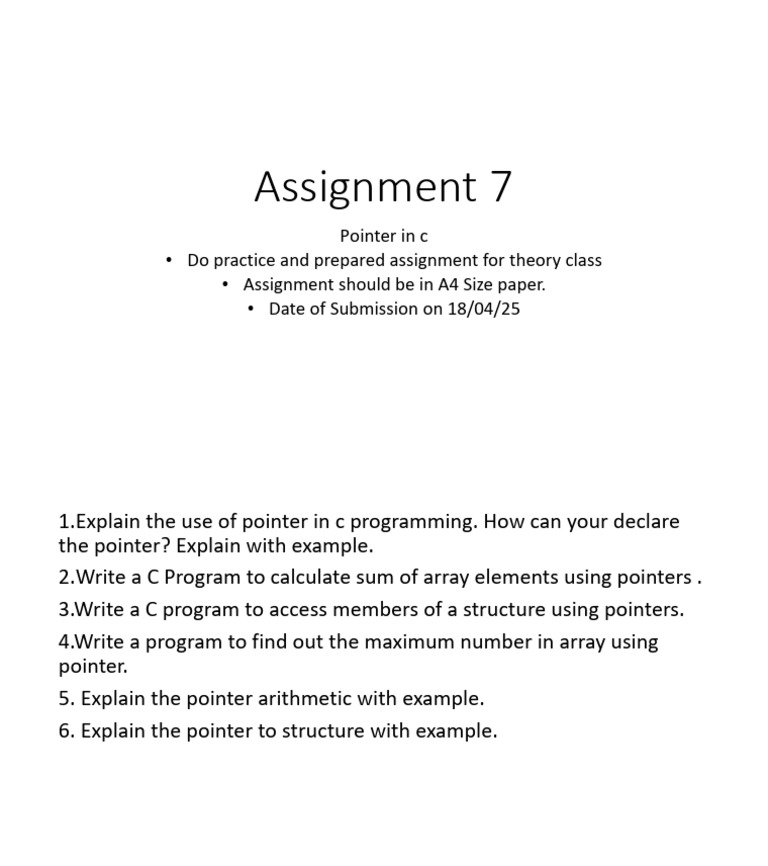 C Programming Assignment on Pointers | PDF