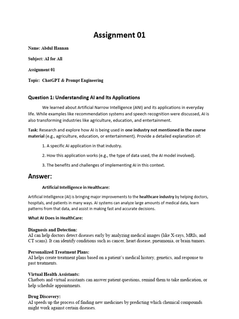 AI For All Assignment 01 | PDF | Artificial Intelligence | Intelligence ...