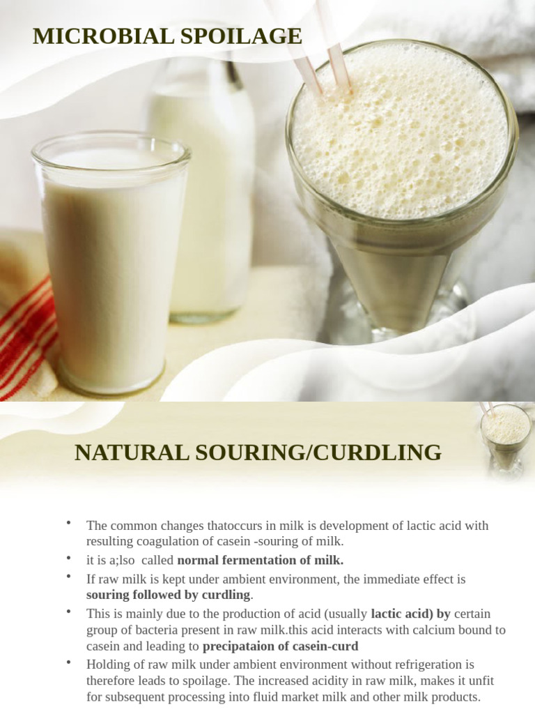 Microbial Spoilage in Dairy Products | PDF | Milk | Proteolysis