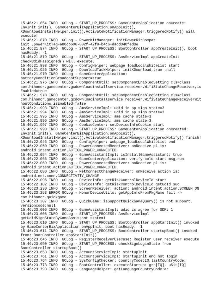 GameCenter Application Startup Log | PDF | Software | Internet Standards
