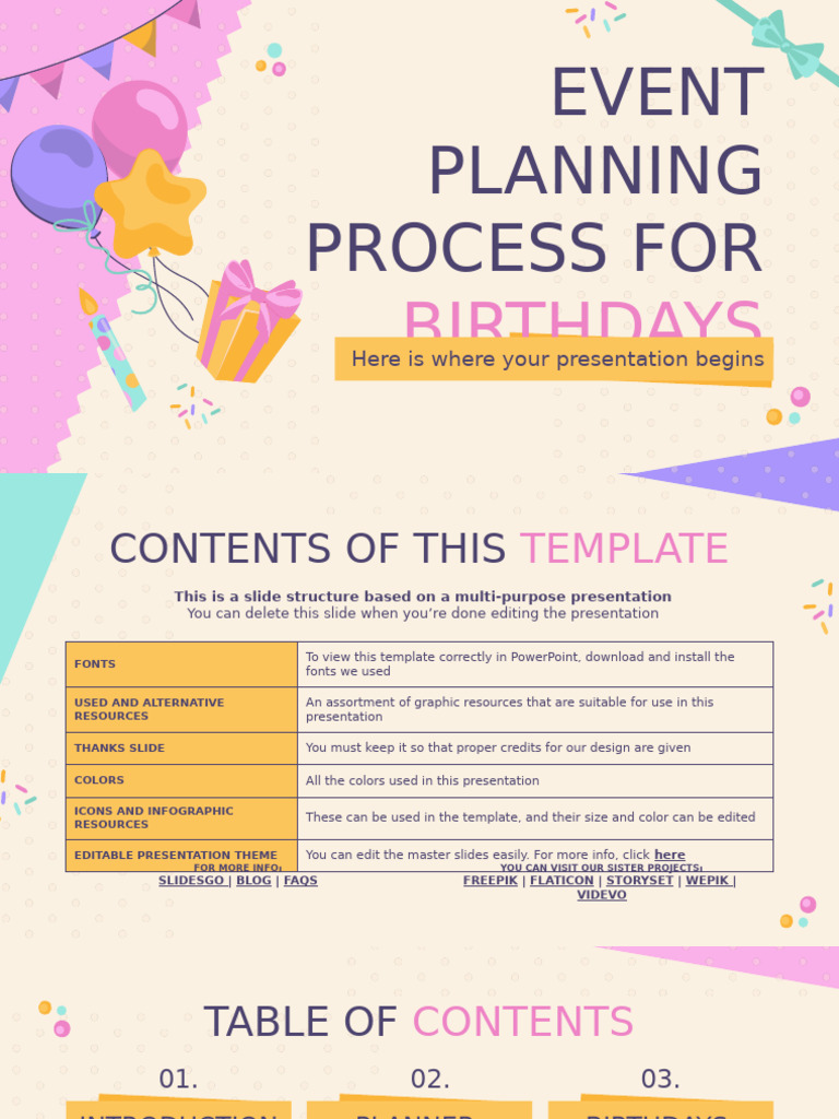 Event Planning Process For Birthdays by Slidesgo | PDF | Planets | Jupiter