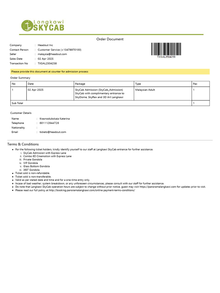 Order Document | PDF