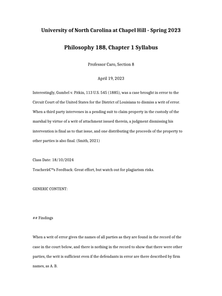 Philosophy 188 Chapter 1 Syllabus | PDF | Justice | Crime & Violence