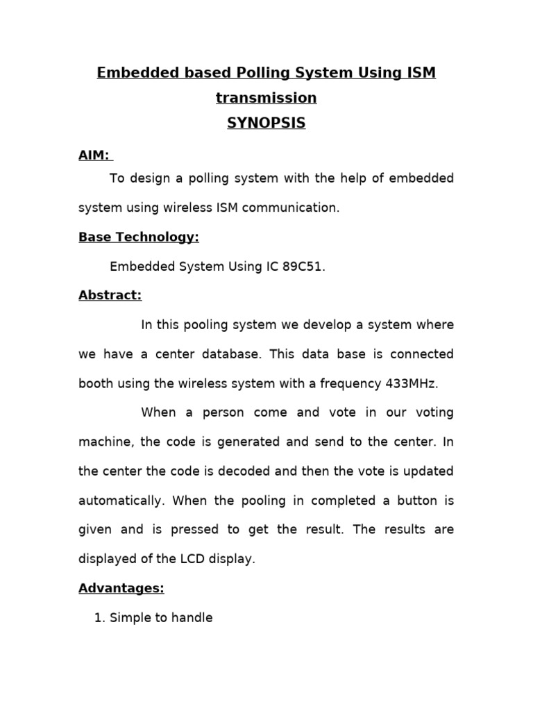 Wireless Embedded Polling System Design | PDF