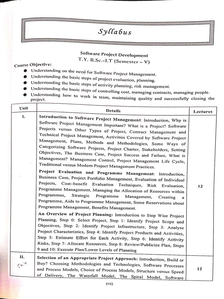 Software Project Development Syllabus | PDF