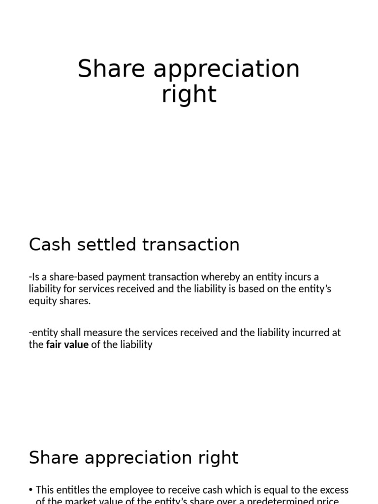 Share Appreciation Right | PDF | Equity (Finance) | Option (Finance)