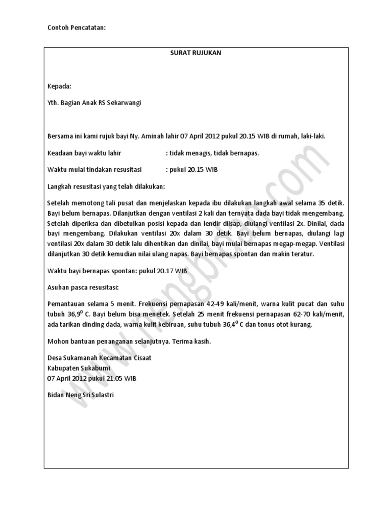 Contoh Surat Rujukan Pdf Contoh Surat