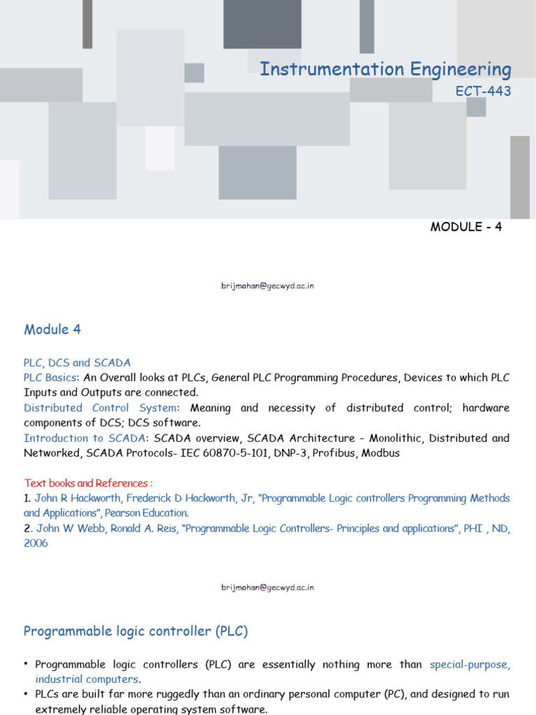 PLC, DCS, and SCADA Overview | PDF | Programmable Logic Controller ...