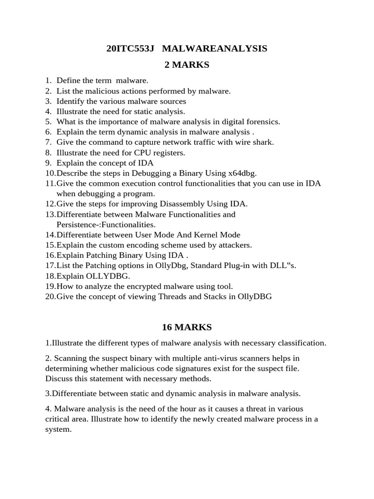 Malware Analysis Techniques and Tools | PDF