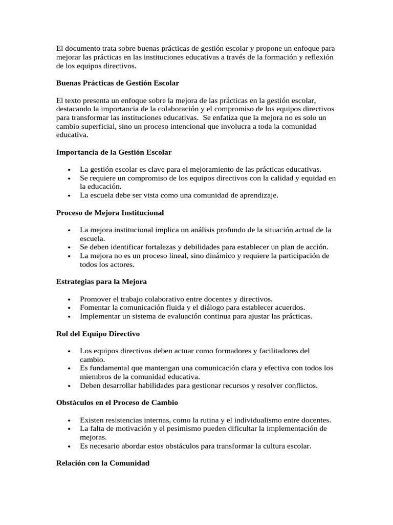 Mejora de la Gestión Escolar Efectiva | PDF | Enseñando | Maestros