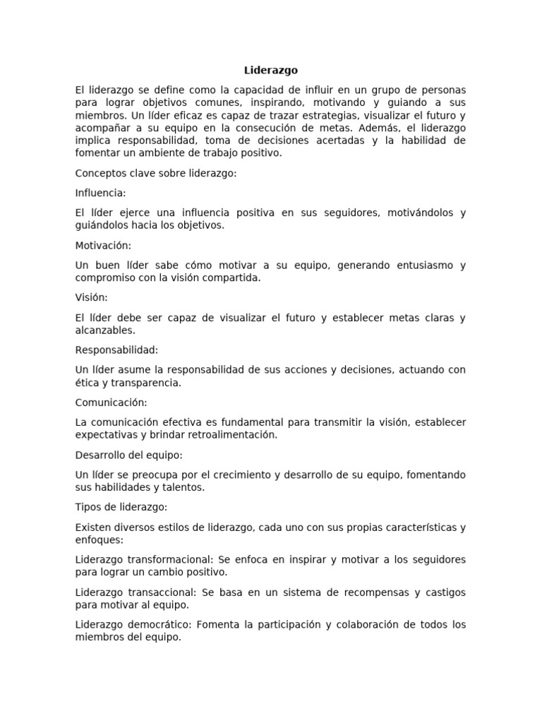 Claves del Liderazgo Efectivo | PDF