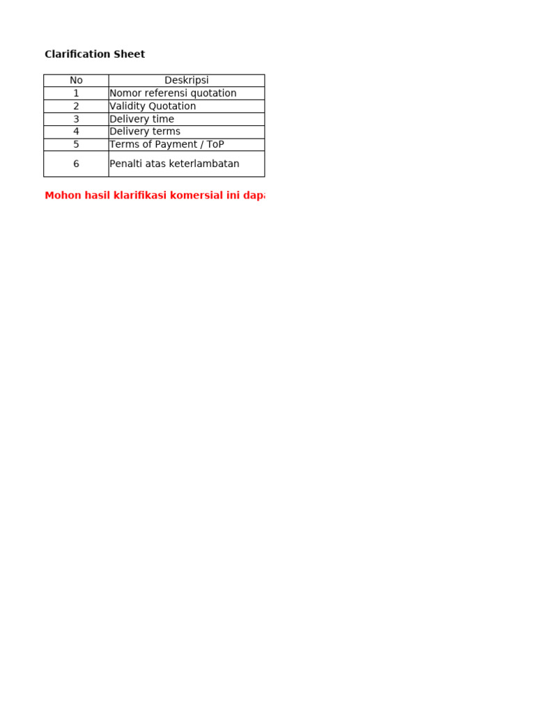 Clarification Sheet PR#20329261 | PDF