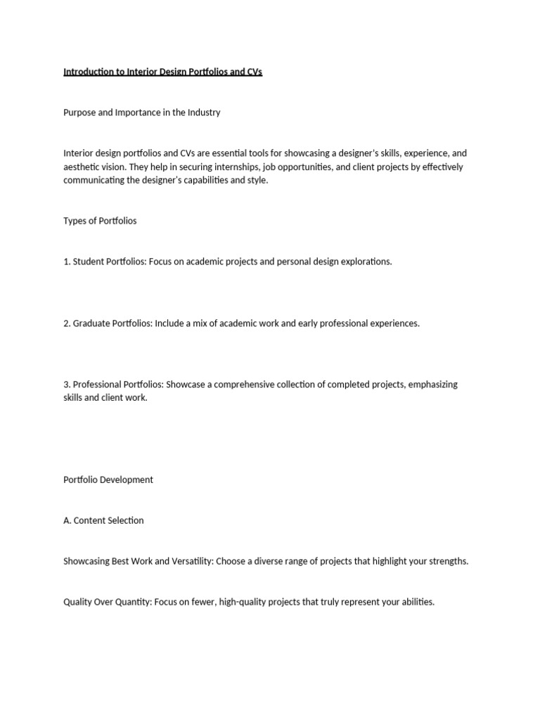 Introduction To Interior Design Portfolios and CVs | PDF | Design ...