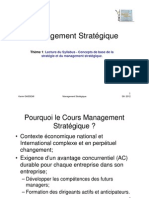 Thème 1 les concepts fondamentaux du management stratégique